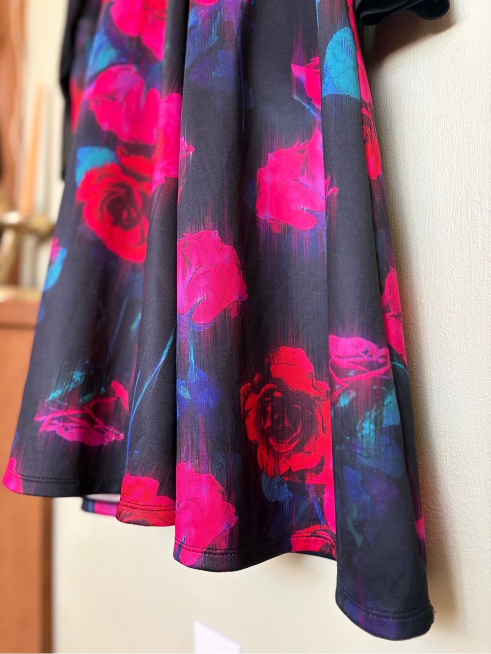 Torrid Black Sheer Floral Corset Lace Up Flare Dress Size 3 Dark Romantic Witchy - Picture 4 of 16